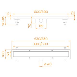 Душевой лоток RGW SDR-34 64213480-01 80см хром